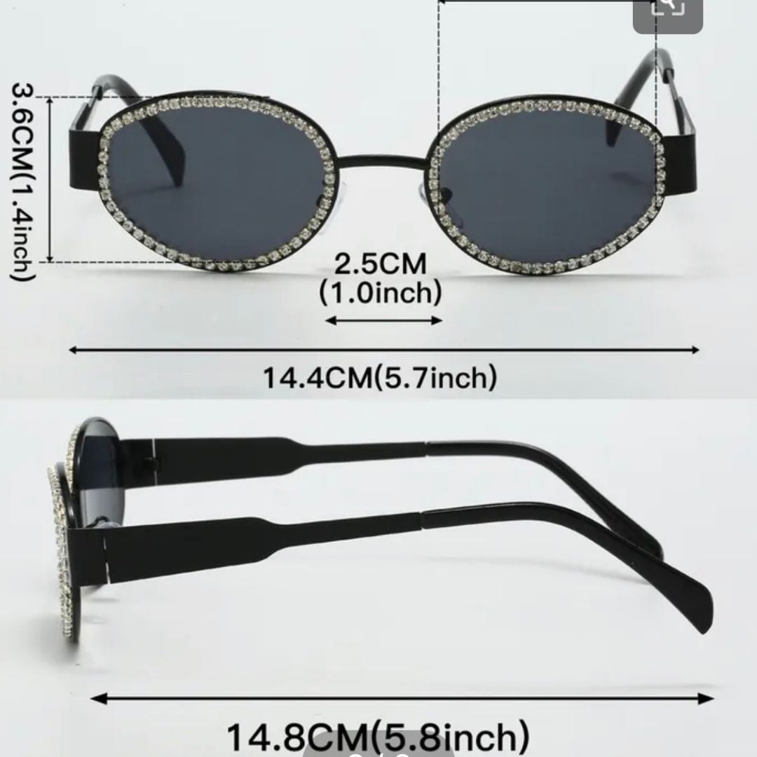 OVAL RHINESTONE SUNGLASSES
