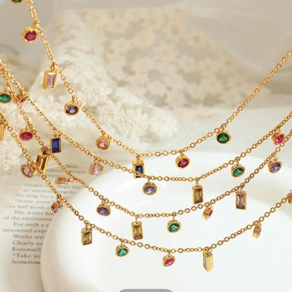 GOLD MULTI-GEMSTONE NECKLACE