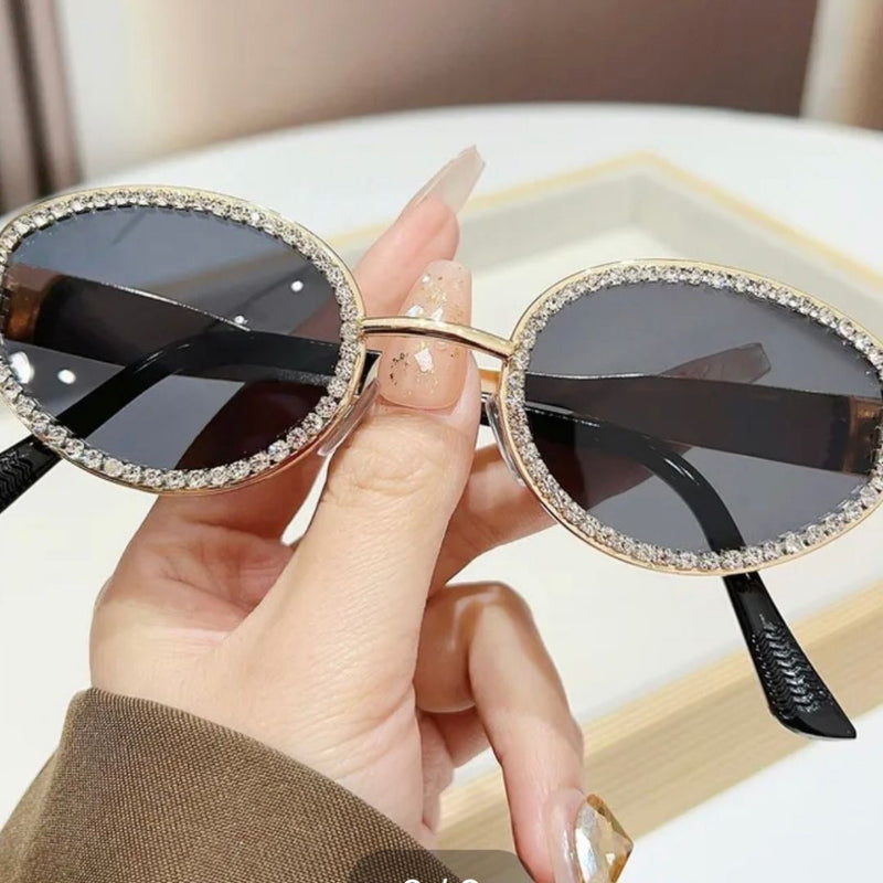 OVAL RHINESTONE SUNGLASSES