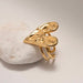 GOLD HAMMERED HEART RING