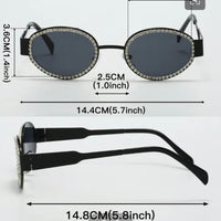 OVAL RHINESTONE SUNGLASSES