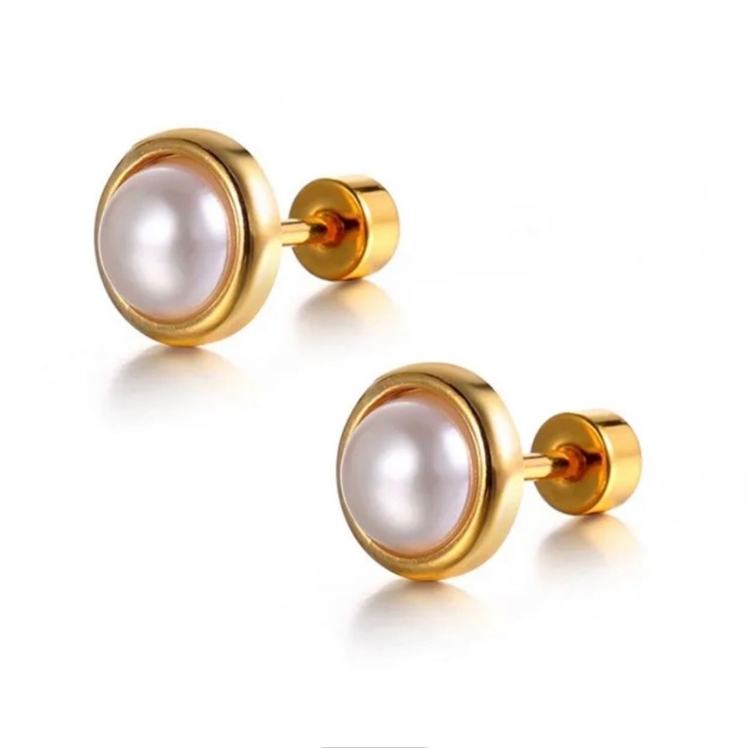 GOLD PEARL EARRING