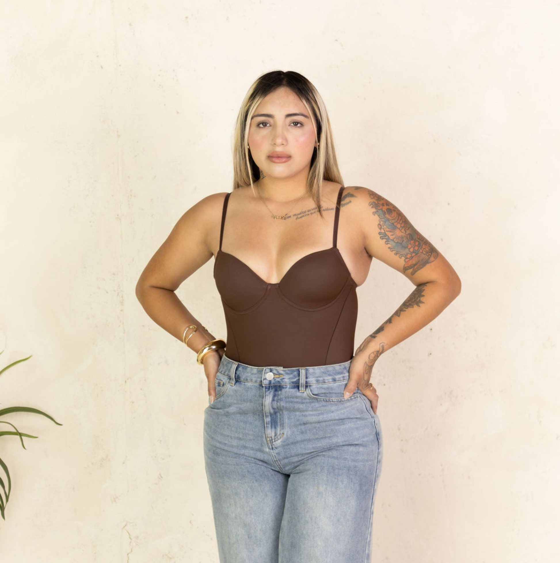 SNATCHED BROWN SHAPE WEAR PADDED BREAST