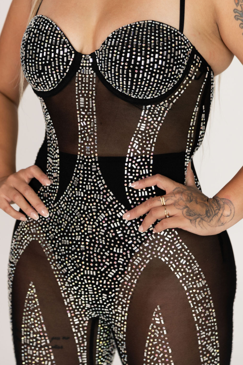 ROOFTOP RHINESTONE JUMPSUIT