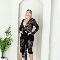 V-Neck Black Lace Jumpsuit | Elegant & Chic
